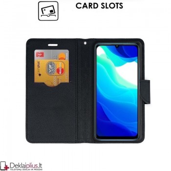 Atverčiamas dėklas su skyreliais - juodas (Xiaomi Mi 10 Lite) Atverčiamas dėklas su skyreliais - juodas (Xiaomi Mi 10 Lite)
